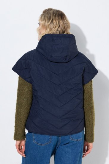 Ulla Popken 851785 Kapuutsiga oversize tepitud vest Tumesinine - Vestid - 