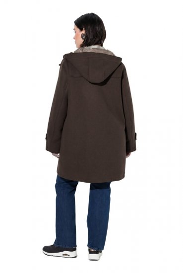Ulla Popken 851803 Duffelmantel Tumepruun - Mantlid - Naiste mantlid suurtes suurustes