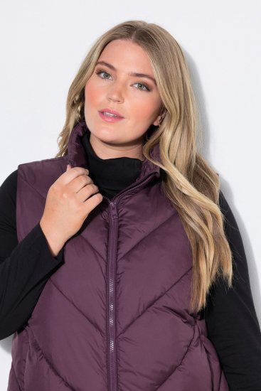 Ulla Popken 851833 Tepitud vest püstkraega Pruun - Vestid - 