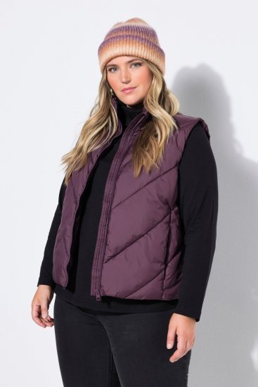 Ulla Popken 851833 Tepitud vest püstkraega Pruun - Vestid - 