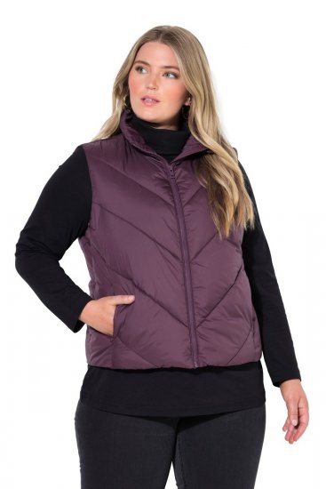 Ulla Popken 851833 Tepitud vest püstkraega Pruun - Vestid - 