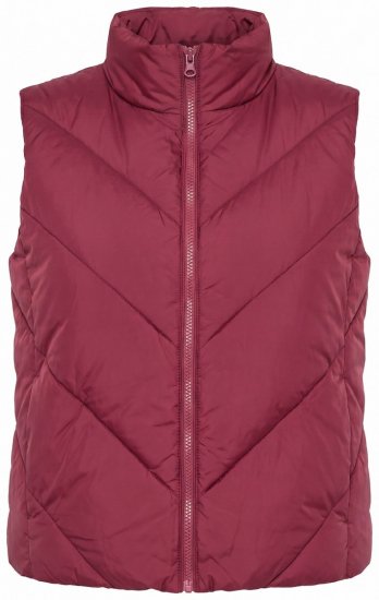 Ulla Popken 851833 Tepitud vest püstkraega Punane - Vestid - 