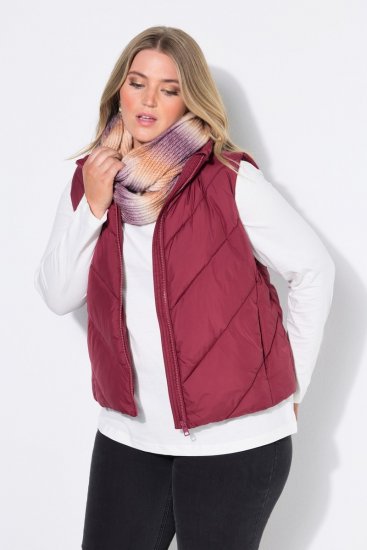 Ulla Popken 851833 Tepitud vest püstkraega Punane - Vestid - 