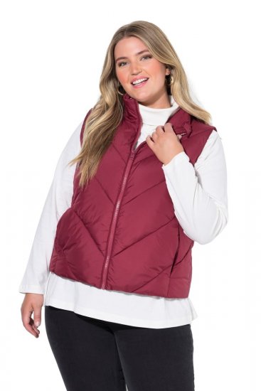 Ulla Popken 851833 Tepitud vest püstkraega Punane - Vestid - 