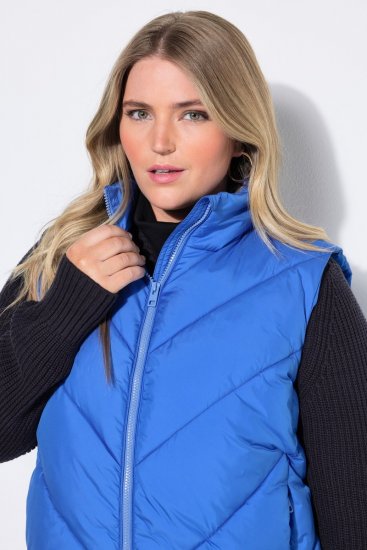 Ulla Popken 851833 Tepitud vest püstkraega Sinine - Vestid - 
