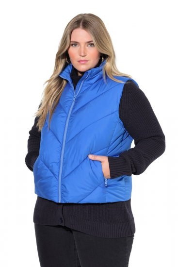 Ulla Popken 851833 Tepitud vest püstkraega Sinine - Vestid - 