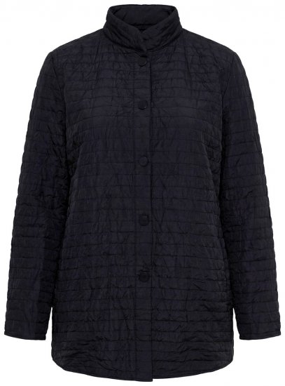 Ulla Popken 852076 Püstkraega tepitud krepp-jope Must - Joped - Suured naiste jakid