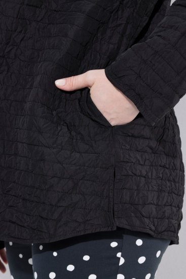 Ulla Popken 852076 Püstkraega tepitud krepp-jope Must - Joped - Suured naiste jakid