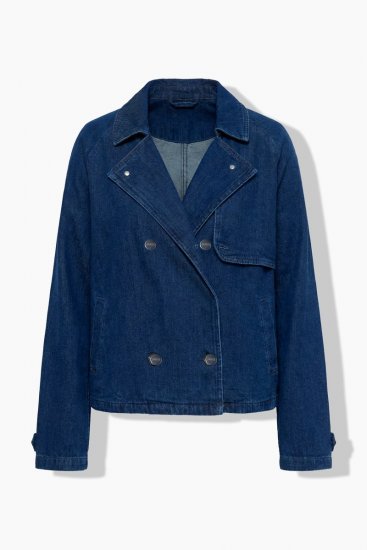 Ulla Popken 852266 Kaherealine trentšstiilis teksajope Denimsinine - Joped - Suured naiste jakid