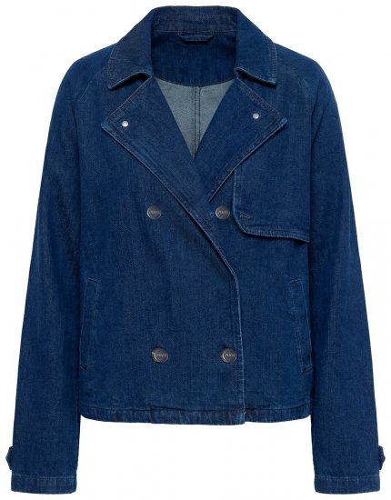 Ulla Popken 852266 Kaherealine trentšstiilis teksajope Denimsinine - Joped - Suured naiste jakid
