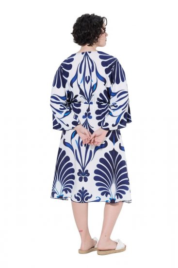 Ulla Popken 852314 Mustriline kleit Valge - Midikleidid - Plusssuuruses midikleidid