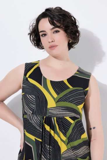 Ulla Popken 852329 Triibuline jersey-kleit Oliivroheline - Trikookleidid - 