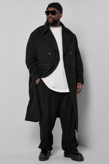 STHUGE 852519 Klassikaline Villamantel Must - Jakid ja joped - Joped, suured suurused: 2XL – 12XL