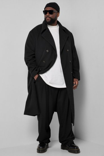 STHUGE 852519 Klassikaline Villamantel Must - Jakid ja joped - Joped, suured suurused: 2XL – 12XL