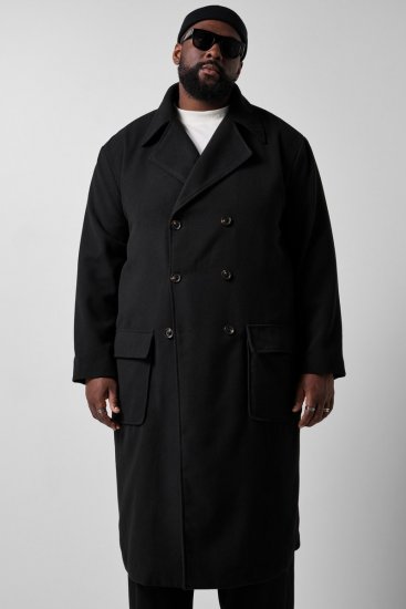 STHUGE 852519 Klassikaline Villamantel Must - Jakid ja joped - Joped, suured suurused: 2XL – 12XL