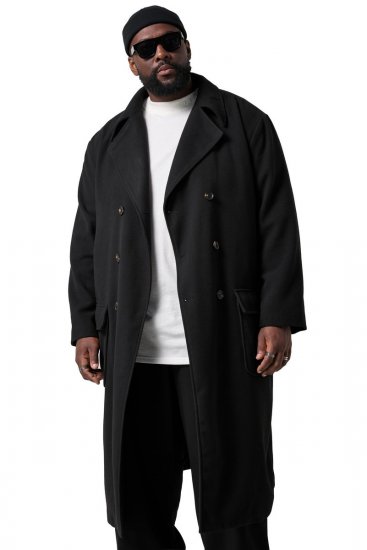 STHUGE 852519 Klassikaline Villamantel Must - Jakid ja joped - Joped, suured suurused: 2XL – 12XL
