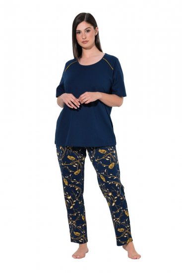 Ulla Popken 852577 Mustriline pidžaama Tumesinine - Pidžaama/Loungewear - 