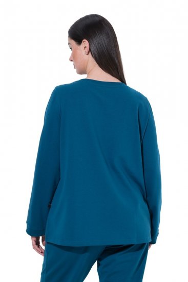 Ulla Popken 852710 Pikkade varrukatega kodune pusa Petrool - Pidžaama/Loungewear - 