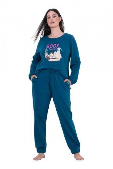 Ulla Popken 852725 Kodupüksid Petrool - Pidžaama/Loungewear - 