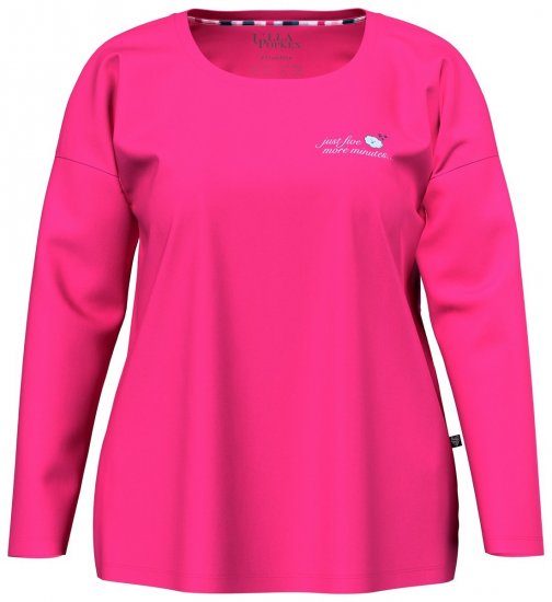 Ulla Popken 852747 Pikkade varrukatega pidžaama pluus Roosa - Pidžaama/Loungewear - 