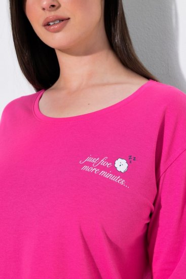 Ulla Popken 852747 Pikkade varrukatega pidžaama pluus Roosa - Pidžaama/Loungewear - 