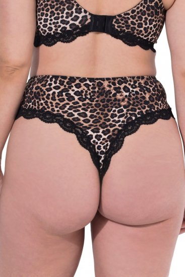 Ulla Popken 853106 Loomamustrilised stringid Must - Aluspüksid - 