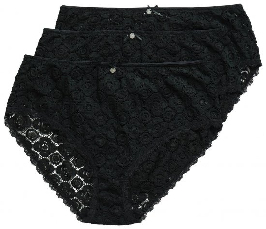 Ulla Popken 853495 Lillelised aluspüksid 3 tk Must - Aluspüksid - 