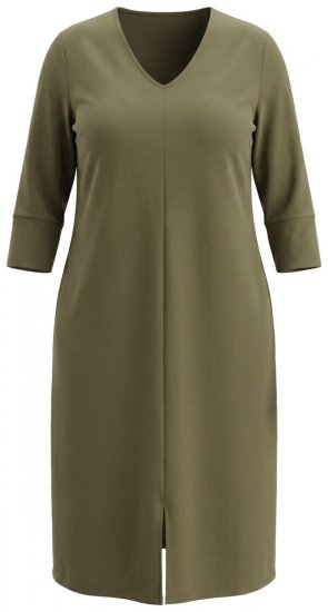 Ulla Popken 853510 Taskutega midikleit Khaki - Midikleidid - Plusssuuruses midikleidid