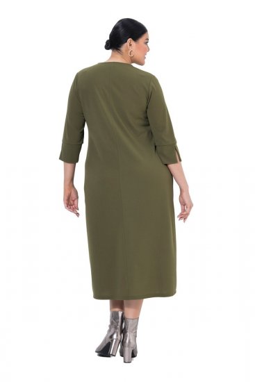 Ulla Popken 853510 Taskutega midikleit Khaki - Midikleidid - Plusssuuruses midikleidid