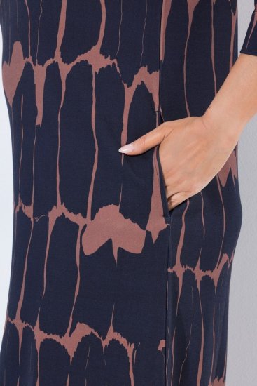 Ulla Popken 853590 3/4 varrukatega mustriline jersey-kleit Tumesinine - Kleidid - Kleidid kõikidele suurustele