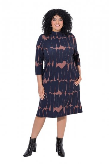 Ulla Popken 853590 3/4 varrukatega mustriline jersey-kleit Tumesinine - Kleidid - Kleidid kõikidele suurustele