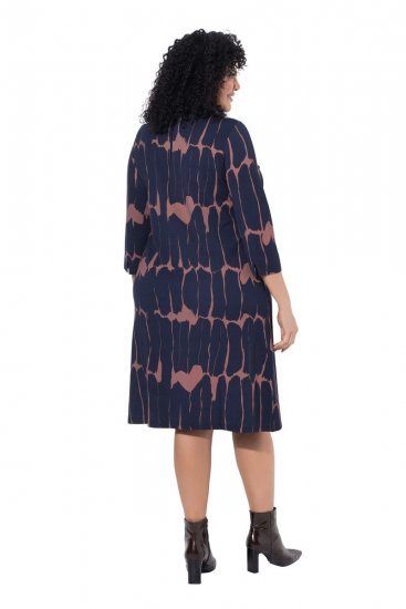 Ulla Popken 853590 3/4 varrukatega mustriline jersey-kleit Tumesinine - Kleidid - Kleidid kõikidele suurustele
