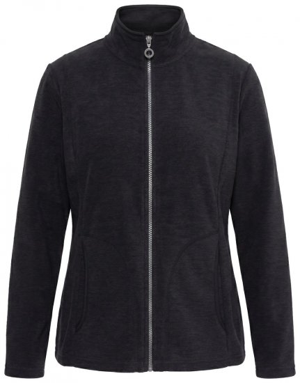 Ulla Popken 853668 Fliisjakk püstkraega Must - Fleece riided - 