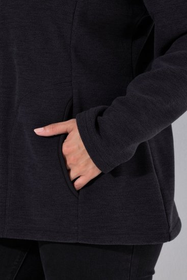 Ulla Popken 853668 Fliisjakk püstkraega Must - Fleece riided - 