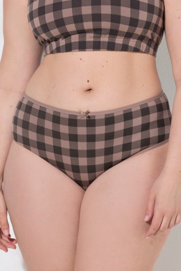 Ulla Popken 854114 Ruudulised aluspüksid 5 tk Taupe - Aluspüksid - 