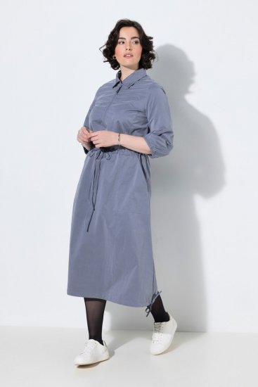 Ulla Popken 854413 Nööriga midikleit Hall - Midikleidid - Plusssuuruses midikleidid
