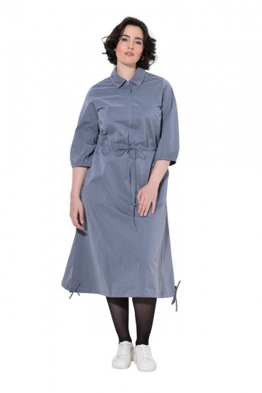 Ulla Popken 854413 Nööriga midikleit Hall - Midikleidid - Plusssuuruses midikleidid