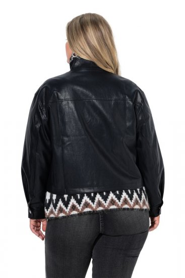Ulla Popken 854795 Kunstnahast bikerjope Must - Joped - Suured naiste jakid