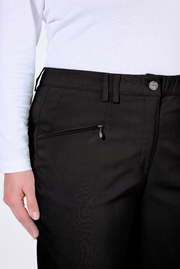 Ulla Popken 854987 Mugava vöökohaga soojad stretch-püksid Must - Kangapüksid - Naiste laiade säärtega kangaspüksid