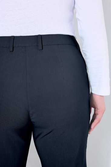 Ulla Popken 854987 Mugava vöökohaga soojad stretch-püksid Tumesinine - Kangapüksid - Naiste laiade säärtega kangaspüksid