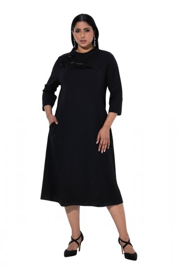 Ulla Popken 855373 Mustriline jersey-kleit Must - Trikookleidid - 