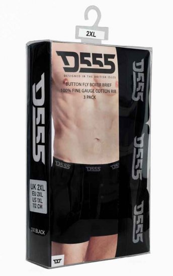D555 Driver Boxershorts 3-pack Black - Aluspesu ja ujumisriided - Aluspesu 2XL-8XL