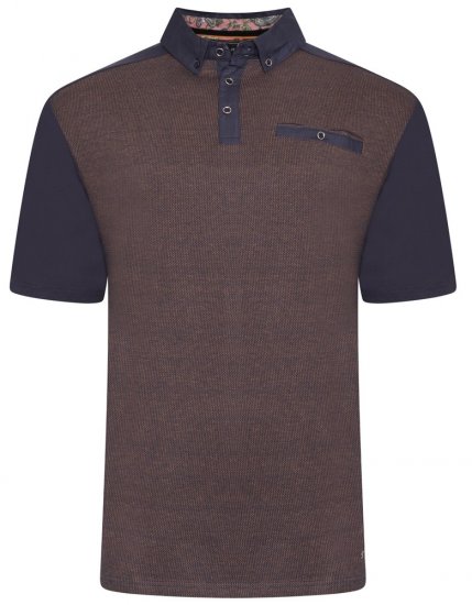 Kam Jeans 5490 Jersey Weave Contrast Polo Navy - Polosärgid - Meeste suured polosärgid 2XL – 8XL