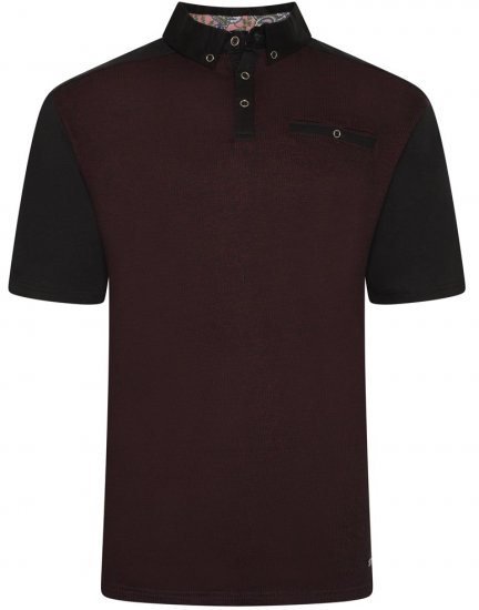 Kam Jeans 5490 Jersey Weave Contrast Polo Black - Polosärgid - Meeste suured polosärgid 2XL – 8XL