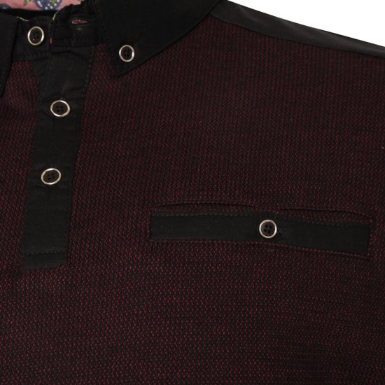 Kam Jeans 5490 Jersey Weave Contrast Polo Black - Polosärgid - Meeste suured polosärgid 2XL – 8XL
