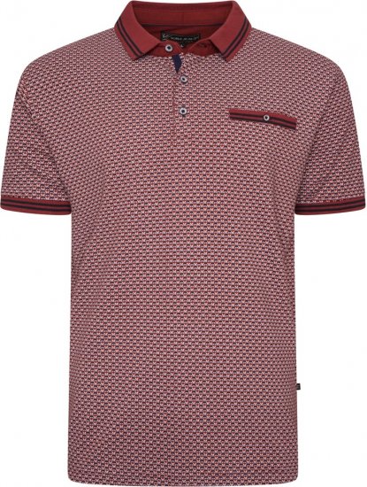  Kam Jeans 5488 Dobby Print Pique Polo Wine - Polosärgid - Meeste suured polosärgid 2XL – 8XL