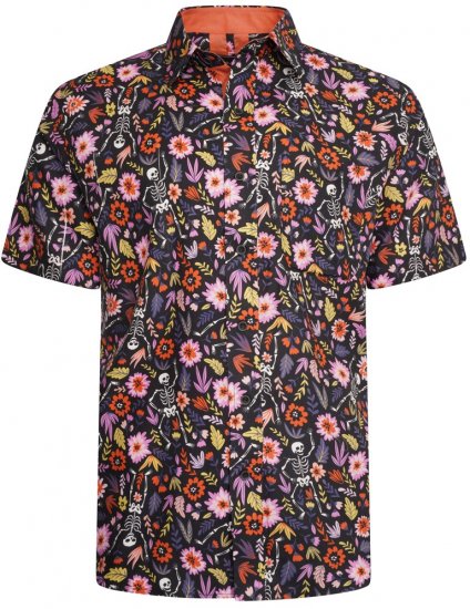 Kam Jeans 6041 Skeleton Digital Print Shirt Navy - Särgid - Meeste suured särgid 2XL – 8XL