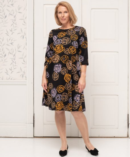 Scandinavian Caramel Flower Petals Dress Lavender and Orange - NAISTERIIDED 40-66 - 