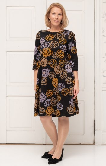 Scandinavian Caramel Flower Petals Dress Lavender and Orange - NAISTERIIDED 40-66 - 