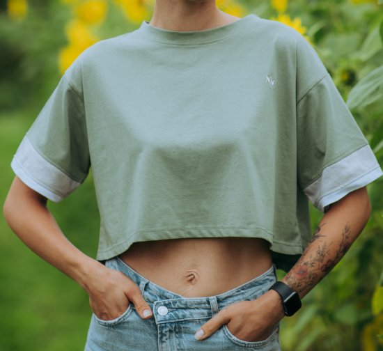 Nora Mikken AGNES Crop Top Green - T-särgid - 